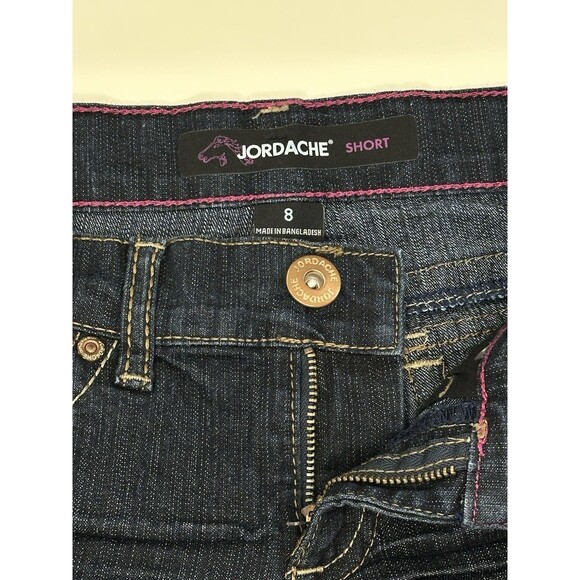 JORDACHE Jean Shorts Girls 8 Dark Washed Blue Denim Adjustable Waist Cuffed NWOT - Picture 3 of 6